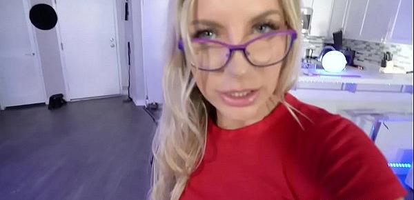  Ashley Fires grabs her stepsons big dick and shoves it down her throat